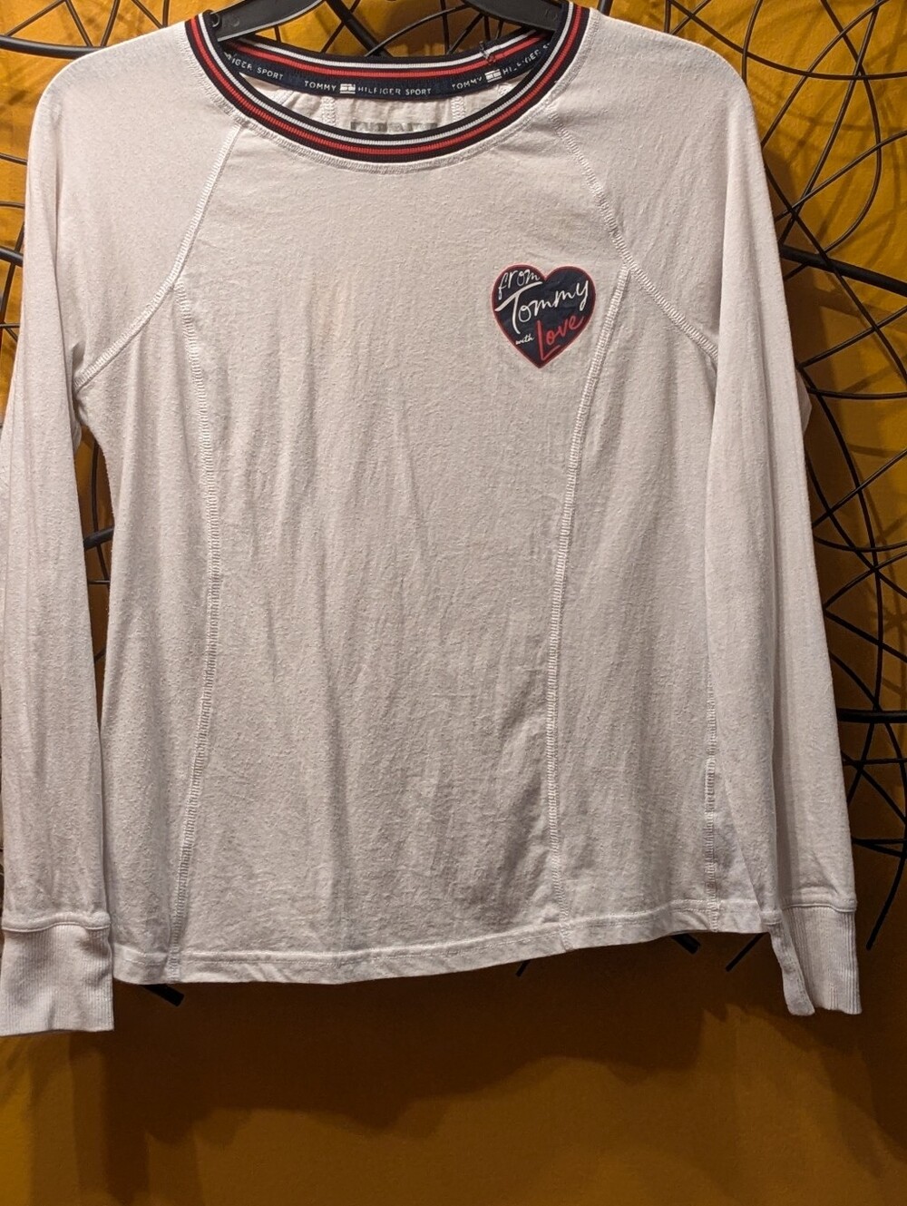 Tommy Hilfiger Sport "From Tommy With Love" Long Sleeve Tee - Off-White - Size X
